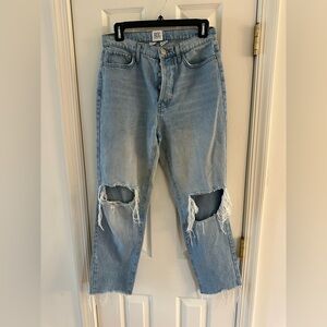 BDG Urban Outfitters Slim Straight Distressed Mom Jeans Light Wash Size 27